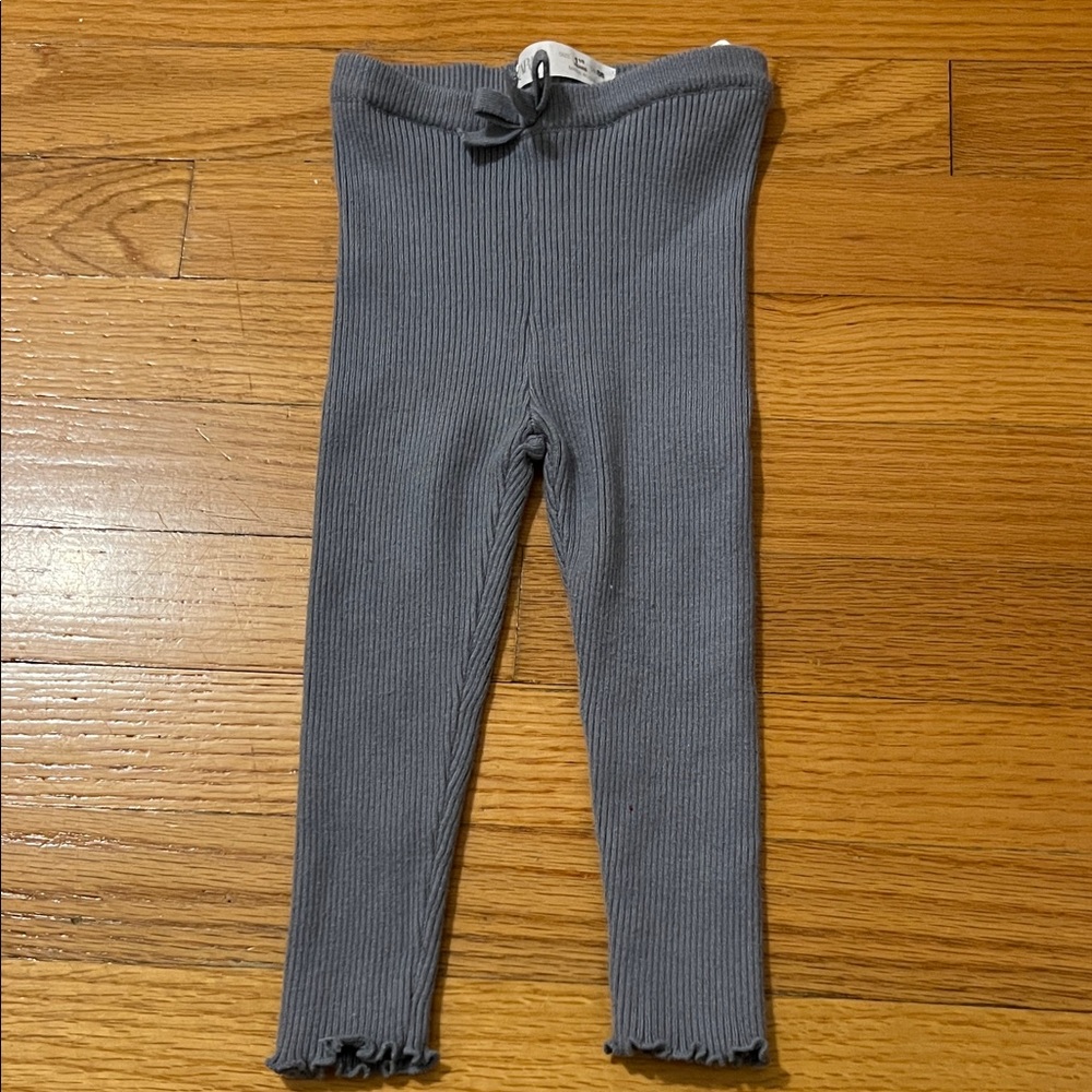 Zara Kids Charcoal Ribbed Leggings